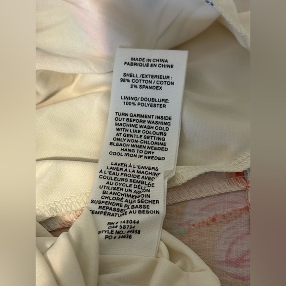 NWT Avec les Filles Postcard Sweetheart Neck Cotton Mini Dress - Picture 9 of 10